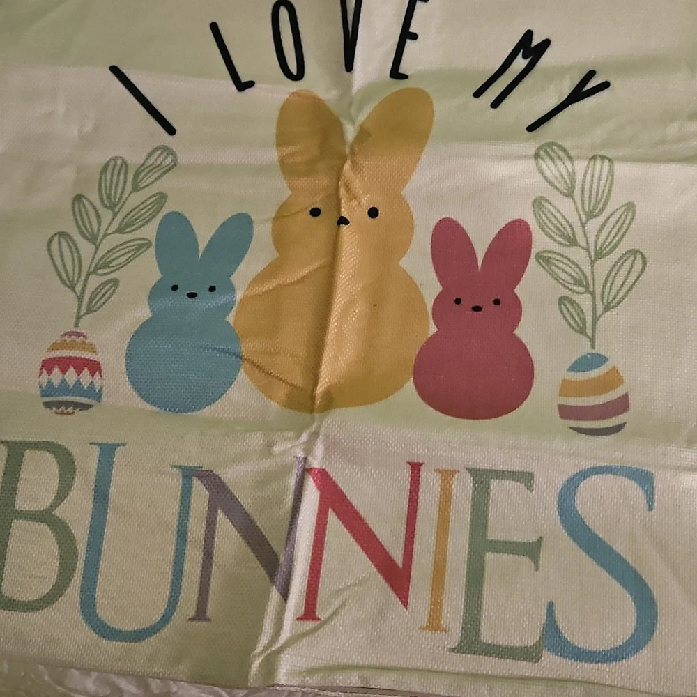 🤑Easter Bunny Pillow Covers 20x20- Pastel Multicolor Set Of 4. New.